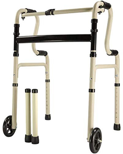 QNGSAK Telaio da Passeggio Pieghevole Portatile in Lega di Alluminio con Cintura Senza Ruota, ausilio per la deambulazione a Doppio Uso/Multifunzione/Reliable
