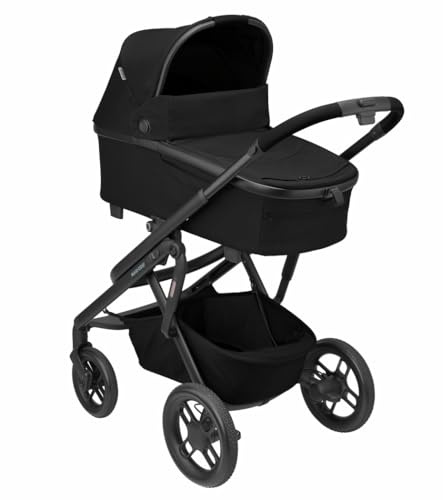 Maxi-Cosi Lila XP Plus – Geländegängiger Kinderwagen ab Geburt, 0–4 Jahre, inklusive geräumiger Babywanne mit extra gepolsterter Matratze und Relax-Funktion, Essential Black
