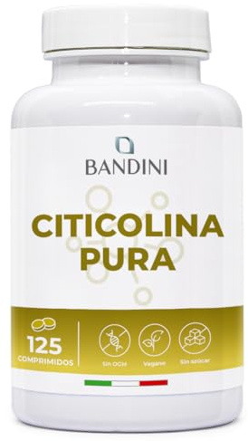 Bandini® Citicolina CDP 500 MG - 125 comprimidos - Suplemento de CPD Colina - Apoyo natural de alta dosis para el funcionamiento normal de las células y dieta equilibrada - Sin aditivos, 100% Vegano