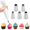 Manga Pastelera Reutilizable,5 Boquillas de Acero Inoxidable y Manga Pastelera 30 cm, Juego de Mangas Pasteleras, Reutilizable y Apta para Lavavajillas, para Decoración de Tartas y Cupcakes, Galletas