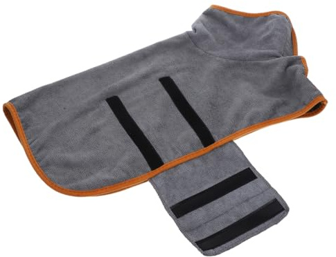 VILLFUL Bañador de Mascotas Absorbente para Perros y Gatos Toalla de Secado Rápido Roba de Baño para Perros y Pequeños Diseño de Total Gris