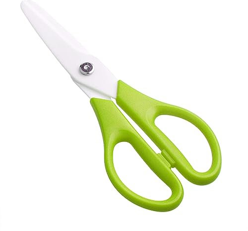 Forbici in ceramica per tagliare cibi cotti e sicure per carne, pesce e verdure, manico ergonomico, forbici per alimenti senza sforzo
