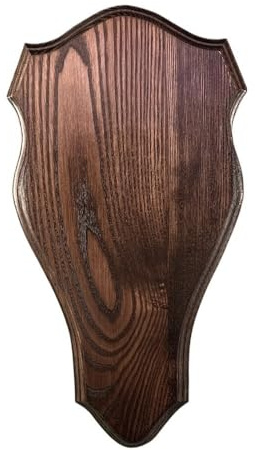 Ecusson de bois pour trophe de cerf. Bouclier. Massacre. 51x26cm 030101