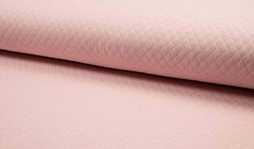 Qualitativ hochwertiger Jerseystoff, Waffelstoff als Meterware in Rosa zum Nähen, 50 cm