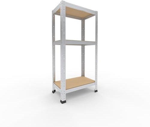shelfplaza® 100x50x30cm HOME Scaffale metallo per carichi pesanti zincato con 3 ripiani con 175kg capacità di carico/Scaffali in metallo per garage come scaffali per ripostiglio o officina