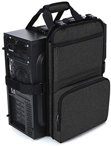 Trunab Desktop Computer Case Bag, PC Tower Strap Bag, Ideal for Carrying, Traveling, Transporting, Storage, Black - Patented Design