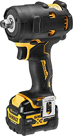 DEWALT Akku-Schlagschrauber DCF901P1G-QW 1/2 Zoll 12V, 1x 5Ah Akku, Schnellladegerät, Stoßschutz, Standard-Insert für Werkstattwagen