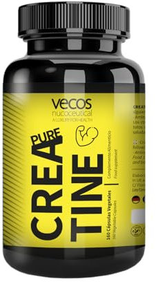 Monohidrato de Creatina Pura de 3000 mg | Suplemento para Aumentar Masa Muscular y Resistencia | 160 cápsulas de Fácil Absorción | Mejora la Fuerza y el Rendimiento Deportivo