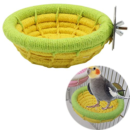 Nid Cage à Oiseaux D'Oiseau - Nichoir D'éLevage d'oiseaux en Corde De Coton Mignon Perroquet D'Incubation Cages Nids Jouets Accessoires pour Nymphes TisséS La Main Canari Perruches Etc