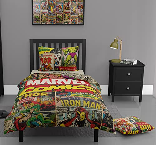 Marvel Comics Ironman Spider man Hulk Single Duvet Cover Reversible Bedding Set