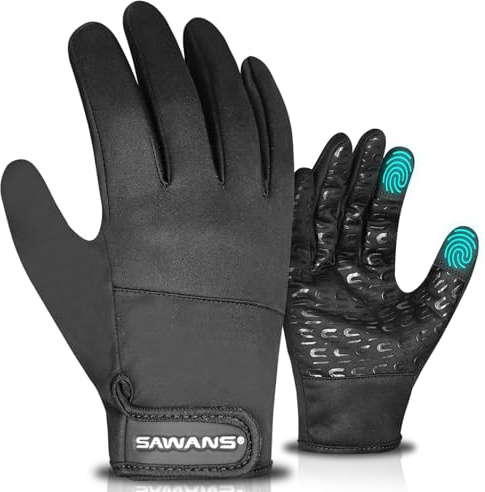 SAWANS Gants thermiques d'hiver pour cyclisme, course à pied pour homme et femme, écran tactile, antidérapants, coupe-vent, gants de sport pour conduite, randonnée, ski, escalade, équitation, marche