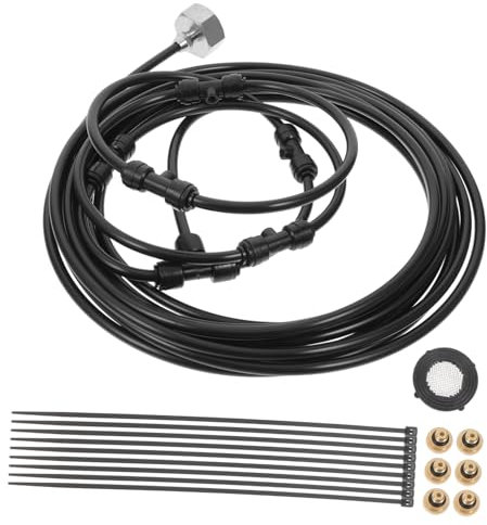 Happyyami 1 Set Mist Fan Kit Outdoor Fan Mister Patio Mister Misting Systems Craftsman Misting Fan Mister Fans for outside Patio Fan Misters for outside Patio Fan Mister Kit Pvc, Black