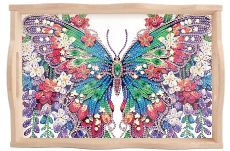 SHEGZHUC Vassoio da portata multicolore 20 x 30 cm in legno rettangolare