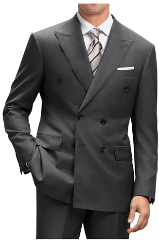 Dark Grey Double Breasted Wedding Suits for Men Classic Fit Suit 2 Piece Set Jacket and Dress Pants Groomsmen Suits M