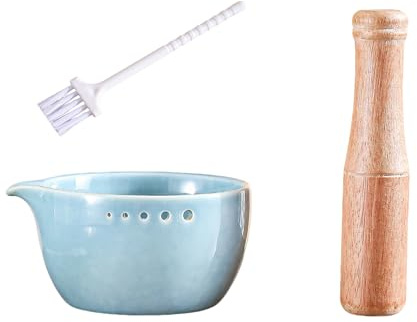 FROMCEO Ciotola separatrice per aglio e foglie in ceramica con fori rotondi di diverse dimensioni, gadget da cucina per rimuovere steli, tritacarne aglio, gadget da cucina, separatore di foglie