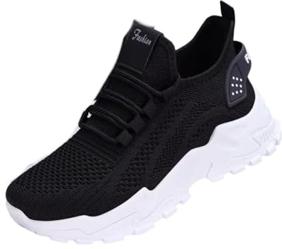 Zapatillas Mujer, Horma Ancha Comodos Bambas Plataforma Ligeros Gym Trainers Zapatillas Mujer, Ortopédicos Tenis Trabajo Sneakers Deportiva Zapatos Negro 39