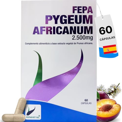 Pygeum Africanum FEPA – Extracto de Ciruelo Africano – Complemento Alimenticio Natural – Apoyo al Bienestar Masculino y Equilibrio Urinario – Uso Diario Fácil de Integrar – 60 Cápsulas - Fepadiet