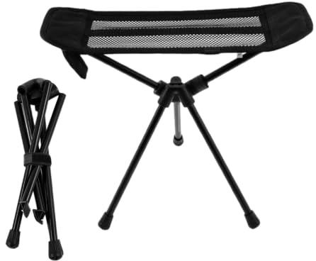 Taburete plegable de 3 patas | Taburete portátil de 3 patas para | campamento | Taburete reposapiés de playa y soporte reclinable para acampar al aire libre