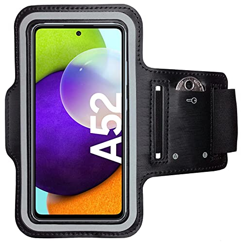 CoverKingz Brassard de Sport pour Samsung Galaxy A52(5G)/A52s 5G - Brassard pour Smartphone, Accessoire de Sport avec Poche pour Les clés Galaxy A52 (5G)/A52s 5G - Brassard téléphone Portable Noir