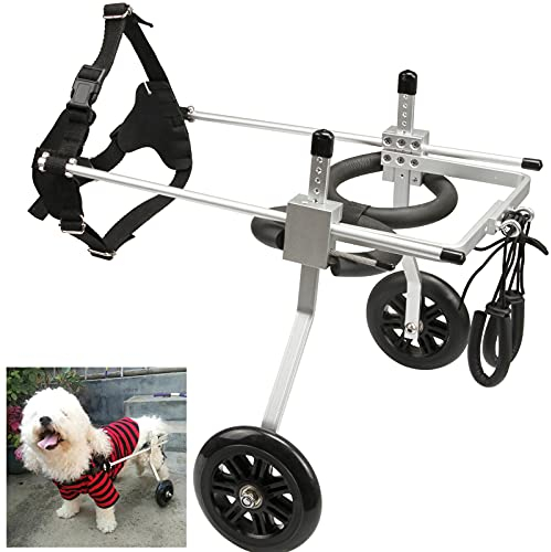 Carrello in Alluminio di Taglia Media per Animali Domestici - Kit Regolabile per Aiutare a Camminare per Gambe Posteriori da 24-34 cm (5-14 kg)