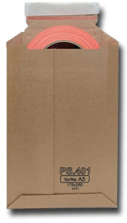 verpacking Wellpappversandtaschen Braun 175 x 250 mm – A5 [Größe und Stückzahl wählbar] Kartonversandtasche Versandtasche Pappe selbstklebend Versandumschläge aus Wellpappe 50 Stück