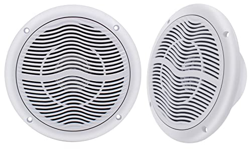 Herdio 6,5 Zoll Deckenlautsprecher, 120 Watts wasserdichte Marine Boot Einbaulautsprecher, Bündige Montage Sound, Perfekt für Innen und Außenbereich, Schlafzimmer, Heimkino (Weiß)