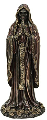 Veronese Design Santa Muerte Rosario Statue Ange priant de la Mort Finition Bronze Antique