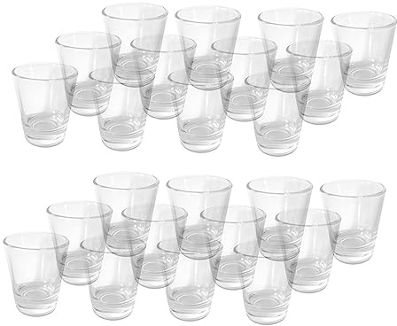 Provance 24 stycken shotglas shot korta shotglas tequila 2 cl 4 cl 20 ml 40 ml vodkaglas glas glas stabil förstärkt botten diskmaskinssäker festglas dryckesglas