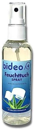 bideo® Feuchttuchspray 100ml - Hygienische Reinigung mit nur einem Sprühstoß auf das Toilettenpapier (100ml – 1er Set)