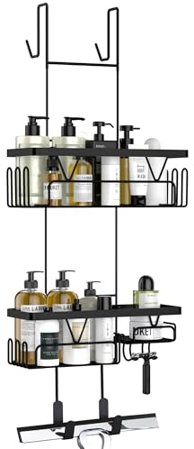 Kegii Duschregal ohne Bohren Duschablage zum Hängen Schwarz Badezimmer Organizer Shampoo Halterung Dusche Duschkorb Halterung