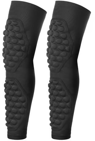 STONEKISS Knee Calf Padded Sleeve 2 Pack Compression Leg Sleeves, Thigh Sports Protective Gear, Shin Brace Support for Basketball, Soccer, Volleyball Size YM