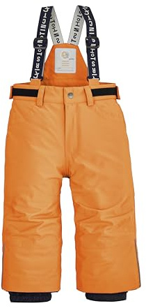 first instinct by killtec Enfant Pantalon de Ski/Fonctionnel avec Bretelles et Jupe Pare-Neige FISW 33 MNS Ski PNTS, Neon-Orange, 110/116, 42255-000