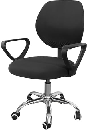 Zimoer Funda Sillas Oficina, Funda Asiento Silla Escritorio, Funda Silla Computadora, Cubierta de Sillas, Funda Elástica para Silla de Oficina, para Casa, Oficina (Negro)