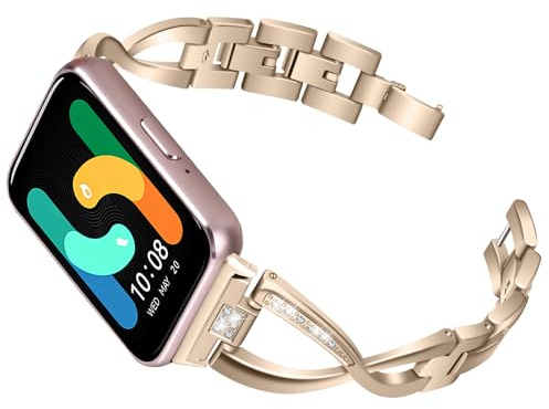 SMYAOSI Bling-rem i metall kompatibel med Samsung Galaxy Fit3 SM-R390 remmar, rostfritt stålband ersättningsarmband armband för Galaxy Fit 3 SM R390 Smartwatch aktivitetsmätare
