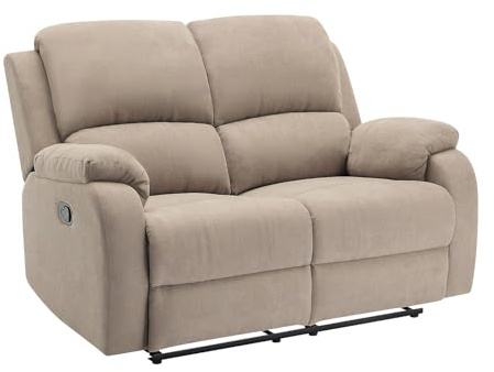 Vente-unique - Canapé 2 Places Relax en Microfibre Taupe Brody