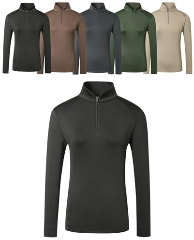 Covalliero - Damen Funktionsshirt Active | Sport Longsleeve mit Stehkragen | Langarm Sportshirt zum Reiten | atmungsaktives & leichtes Reitshirt | Reitbekleidung in Black | Größe XS