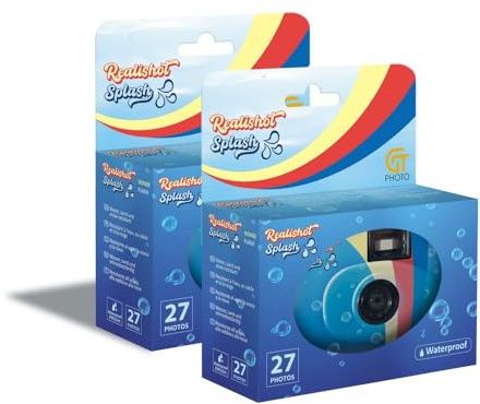 GT PHOTO GT27WP Realishot Splash – Juego de 2 cámaras Desechables Impermeables – 27 Poses, Ideal para Fotos bajo el Agua y al Aire Libre