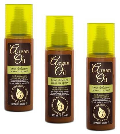 Argan Oil Heat Defence Leave-In Spray with Moroccan Argan Oil - Hair Heat Protection Spray for Styling - Heat Protection Spray For Hair - Premium Heat Protectant - 3 Pack + Cheeroo Magnet