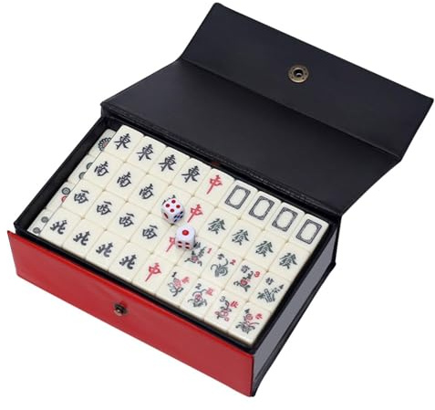 Générique Mahjong Chinois Traditionnel, Portable, 4 Joueurs, 144 Tuiles, Jeu de Société pour Adultes, Maison, Chine Ancienne, Âge 15+