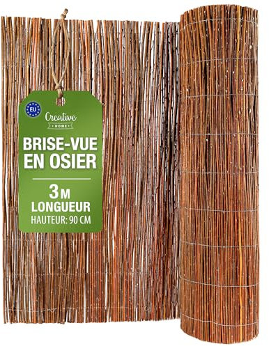 Creative Home Estera de Mimbre 90 x 300 cm | Valla de Privacidad Natural para Jardín Balcón y Terraza | Pantalla de Ocultación Resistente contra Sol y Viento | Cercado Separador Espacio Decorativo