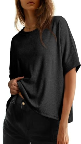 Dokotoo Womens Summer Tops Casual Oversized Women's T-Shirts Short Sleeve Crewneck Ladies Tee Shirts Loose Fit Trend Women Tshirts Top S-XXL