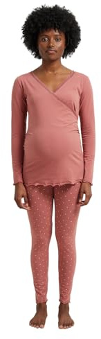 VERTBAUDET Ensemble 2 pièces Pyjama Grossesse et Allaitement Coton Biologique* Vieux Rose 46/48