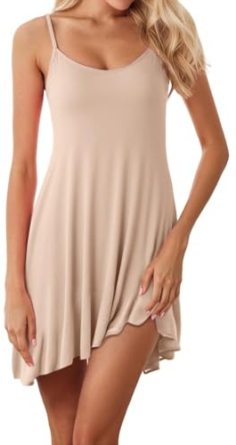 Chemise de nuit pour femme, soutien-gorge intégré, décontracté, rembourré, slip sous les robes
