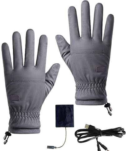 Quorvex Guantes Calefactables - Guantes Térmicos USB Impermeables al Viento para Invierno - Manoplas Eléctricas Ergonómicas para Senderismo Esquí Snowboard Deportes Invierno