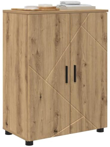 vidaXL Gabinete de Baño con Puerta Roble Artesanal 60 x 35 x 80 cm, Almacenamiento Compacto para Baño, Mueble Rectangular, Organizador Independiente, Mobiliario Interior