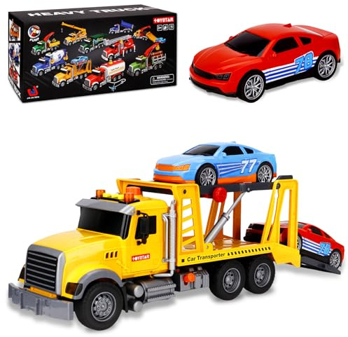IGUGI1:12 Camiones de Juguete con 2 Coche de Carreras