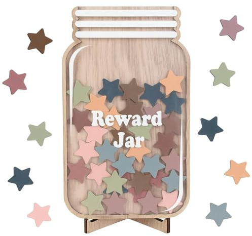Reward Jar with Star Tokens, Stars Reward Jar For Kids, for Children Potty Train Tool Reward Board for Kids Home School Classroom