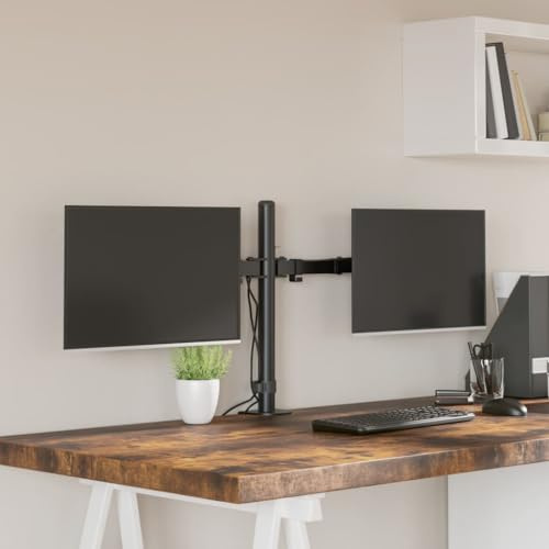 Genérico Soporte para Monitor Doble Acero Negro VESA 75/100 mm,Electrónica,Vídeo,Accesorios de vídeo,Accesorios y Piezas para televisores,Soportes para monitores y televisor,358002