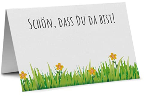 Partycards 50 Stück Tischkarten Geburtstag, Platzkarten Hochzeit Namenskarten zum beschriften Tischdeko Hochzeit Kommunion Konfirmation Taufe Hochzeitsdeko Tisch Namensschild Willkommensschild