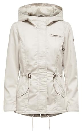 ONLY Damen Übergangs-Jacke ONLLorca Canvas Parka mit Kapuze 15216452, Moonbeam,XS
